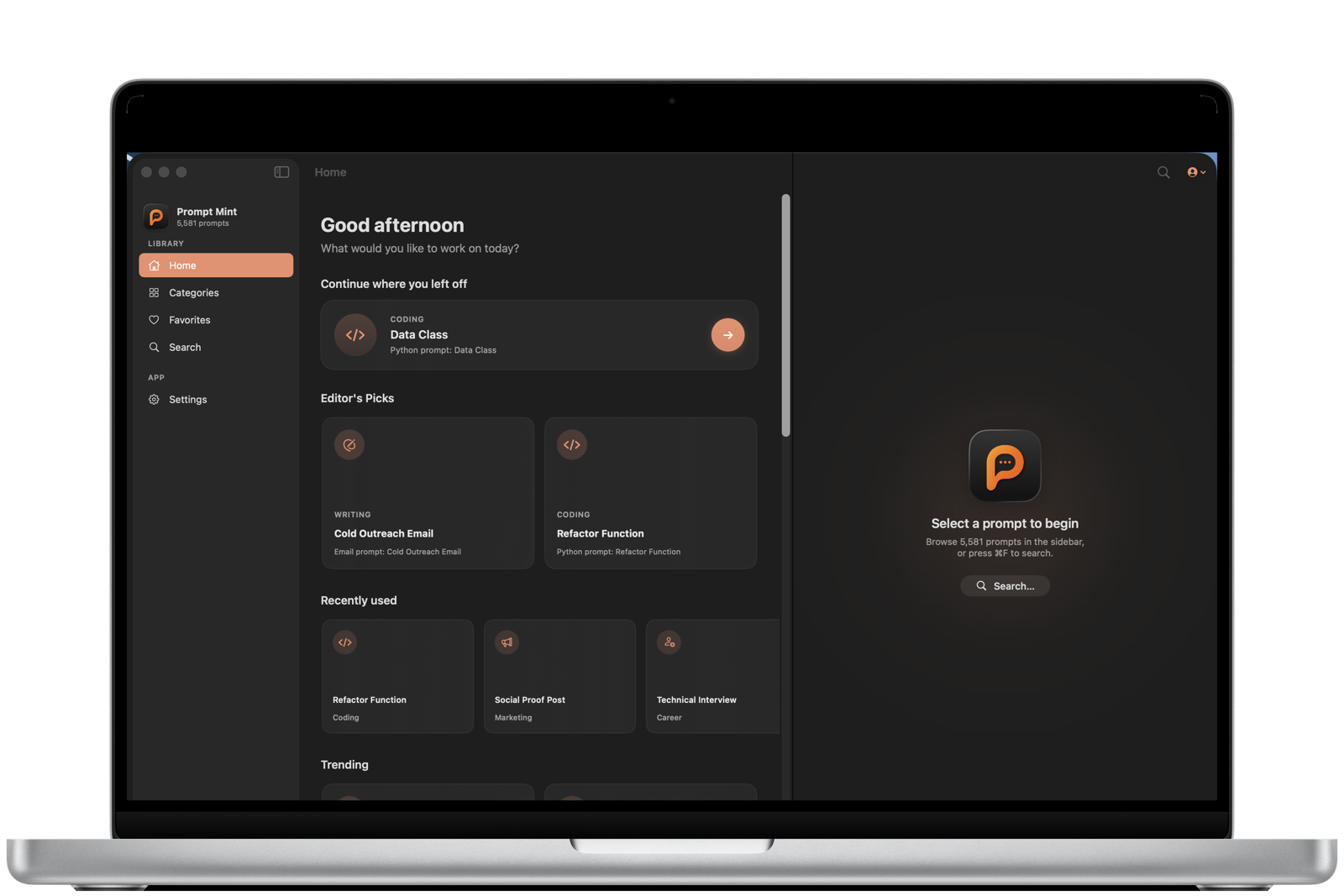 Prompt Mint on Mac